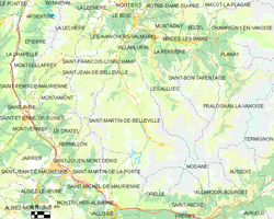 Map commune FR insee code 73257